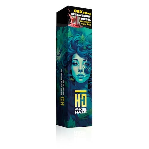 HEAVENS HAZE Disposable Vape Pen Strawberry Diesel CBD 600mg 1ml