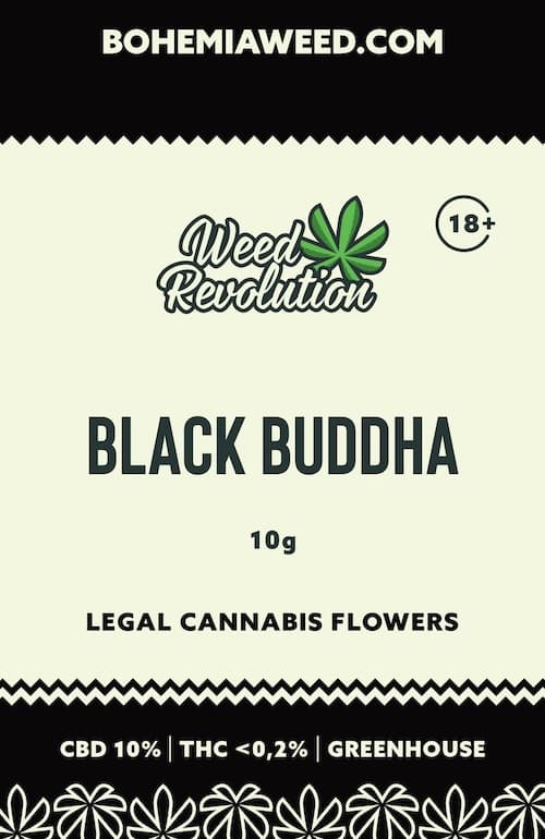 WEED REVOLUTION BLACK BUDDHA GREENHOUSE CBD 10% a THC 0,2% 10g 